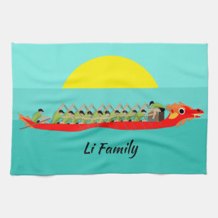 Dragon Boat Racing Tea Towel