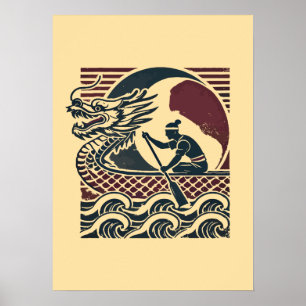 Dragon Boat Racing – Vintage Paddler Poster