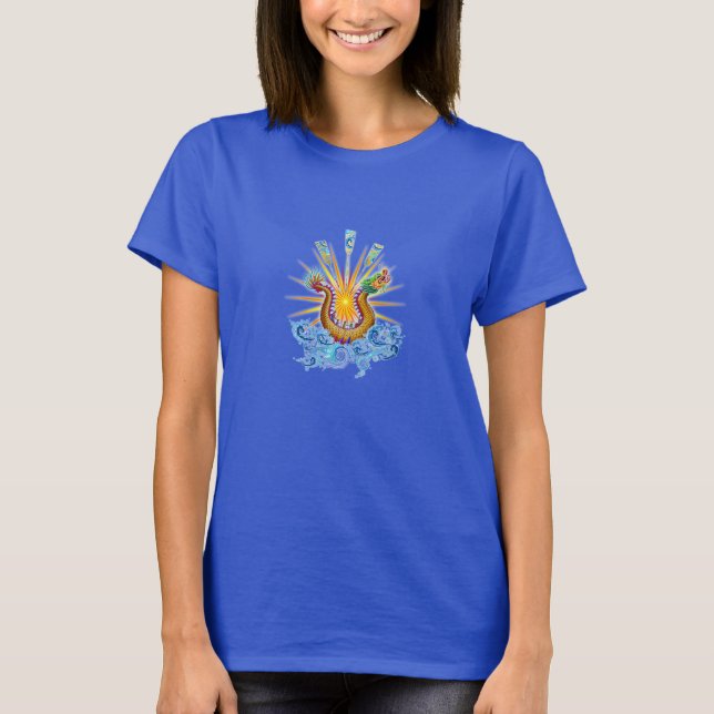 Dragon Boat Sunshine Logo on Blue T-Shirt (Front)