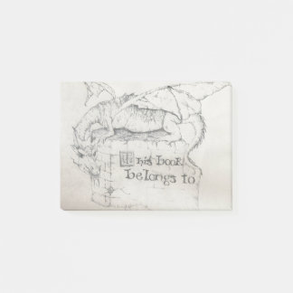 Dragon bookplate post-it notes
