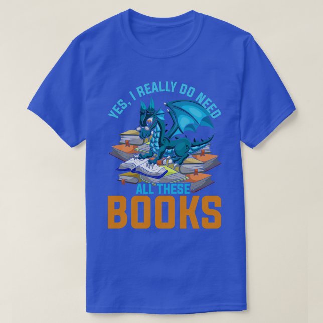 Dragon Books Nerd Reading T-Shirt (Design Front)