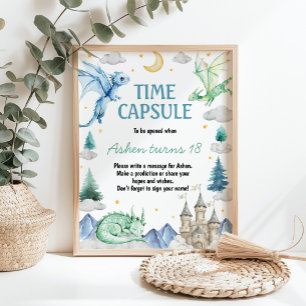 Dragon Boy Birthday Time Capsule Sign