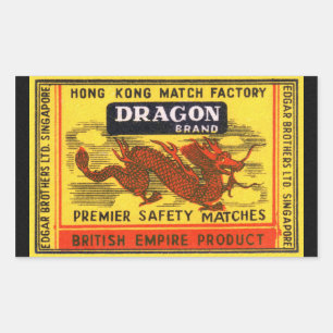 Dragon Brand Vintage Safety Match Label