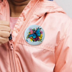 Dragon Butterfly 6 Cm Round Badge