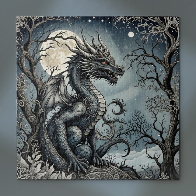 Dragon by Moonlight Jigsaw Puzzle (Creator Uploaded)