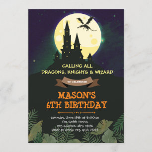 Dragon castle party invitation