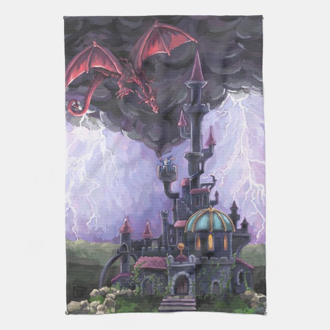 Dragon Castle Tea Towel (Vertical)