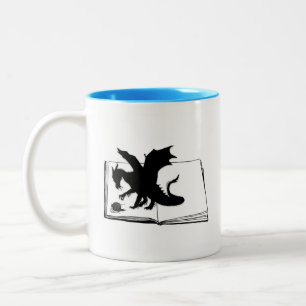 Dragon Cat Book Yarn Two-Tone Coffee Mug