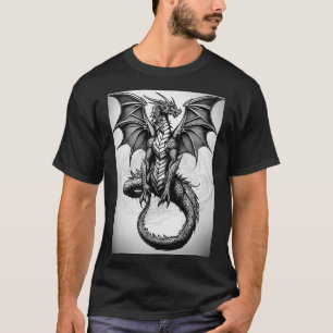Dragon celtic black grey abstract tattoo tshirt