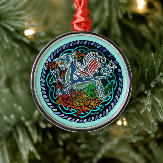 Dragon Celtic Metal Tree Decoration (Tree)