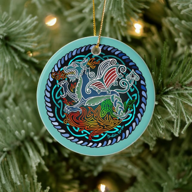 Dragon celtique ceramic tree decoration (Tree)