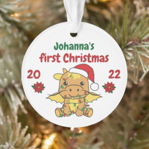Dragon Christmas Babys first Christmas Ornament