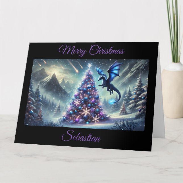 Dragon Christmas Fantasy Card (Front)