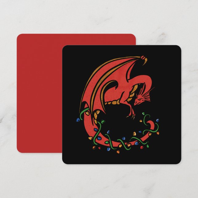 Dragon Christmas Holiday Card (Front/Back)