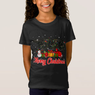 Dragon Christmas Pajama Funny Xmas Lights Animals T-Shirt