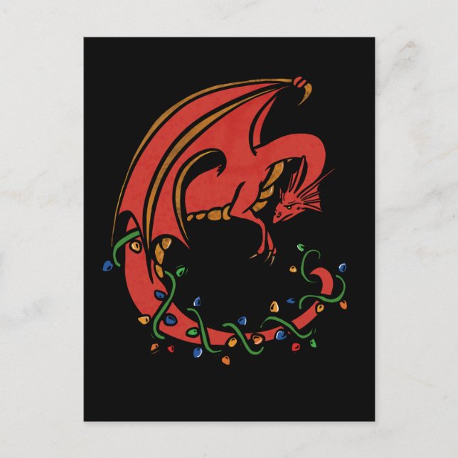 Dragon Christmas Postcard (Front)