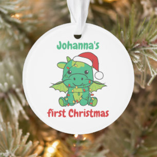 Dragon Christmas Winter Babys first Christmas Ornament