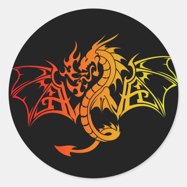Dragon Classic Round Sticker (Front)