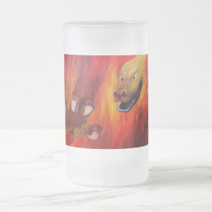 Dragon claw - Red Dragon Frosted Glass Beer Mug