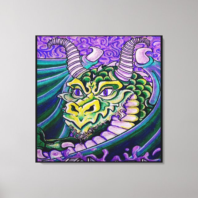 dragon close up (square) canvas (Front)
