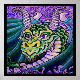 dragon close up (square) poster
