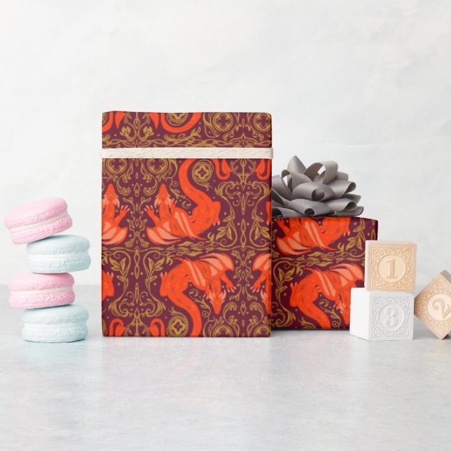 Dragon Clover Wrapping Paper (Baby Shower)