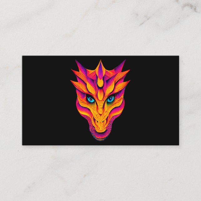 Dragon Colourful Pop Art Graphic Artwork Design Business Card (Front)