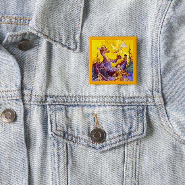 Dragon Cookout 15 Cm Square Badge (In Situ)