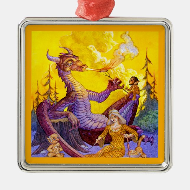 Dragon Cookout Metal Tree Decoration (Front)