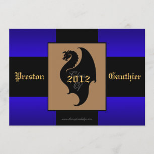 Dragon Crest Blue Senior Graduation Invitation