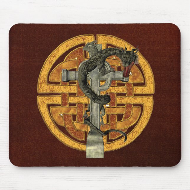 Dragon Cross Mouse Mat (Front)