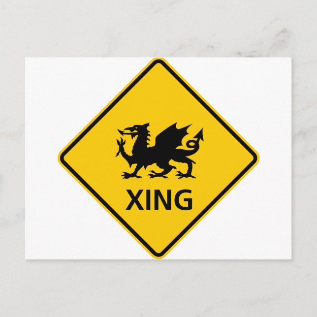 Dragon Crossing Highway Sign Postcard (Front)