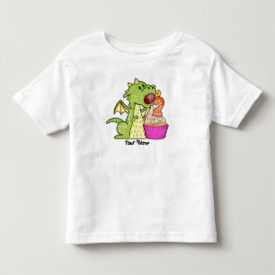 Dragon Cupcake 2nd Birthday Toddler T-Shirt