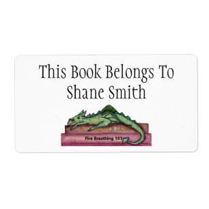 Dragon Custom Name Book Label