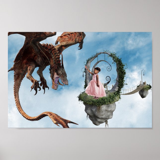 Dragon Customise Photo Photography Background   Poster (Front)