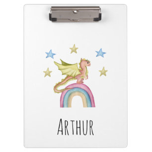 Dragon Cute Castle Magical Personalised Name Clipboard