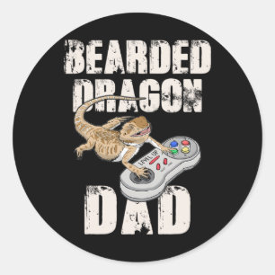 Dragon Dad Video Game Reptiles Pagona Gamers Classic Round Sticker