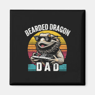 Dragon Dad Vintage Video Game Lizard Reptile Lover Magnet
