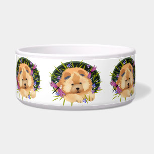 DRAGON DANCE Chow -  Ceramic dog dish