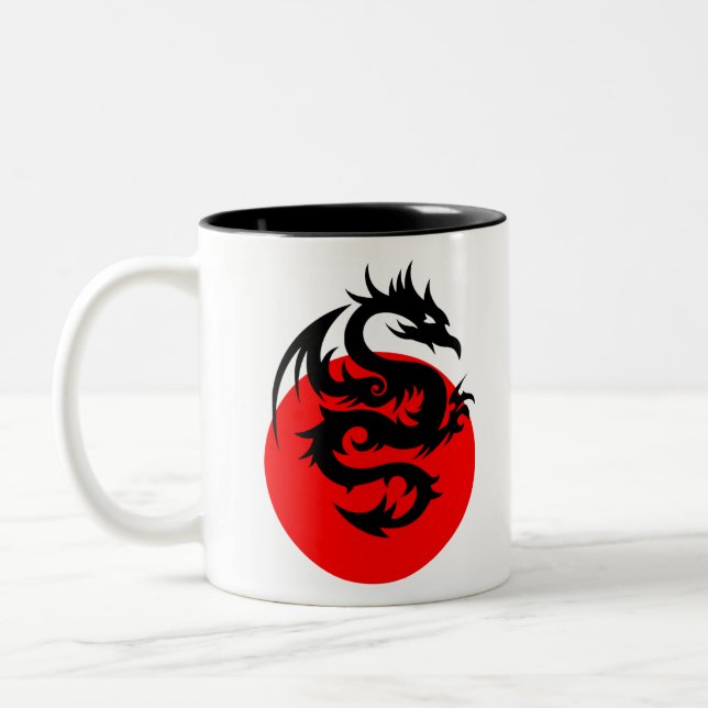 dragon design elegant Two-Tone coffee mug (Left)