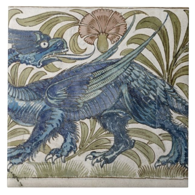 'Dragon' design for a tile (w/c on paper) (Front)