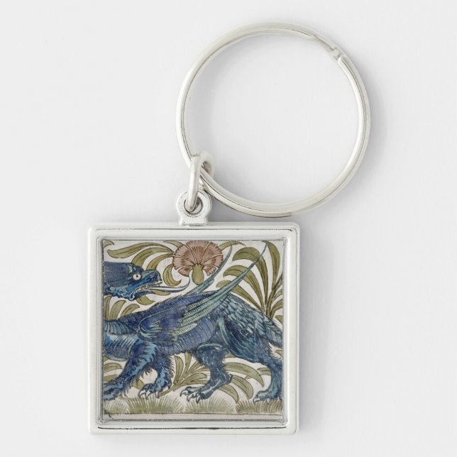 'Dragon' design for a tile (w/c on paper) Key Ring (Front)