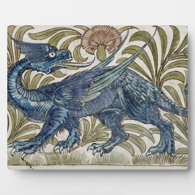 'Dragon' design for a tile (w/c on paper) Plaque (Front)