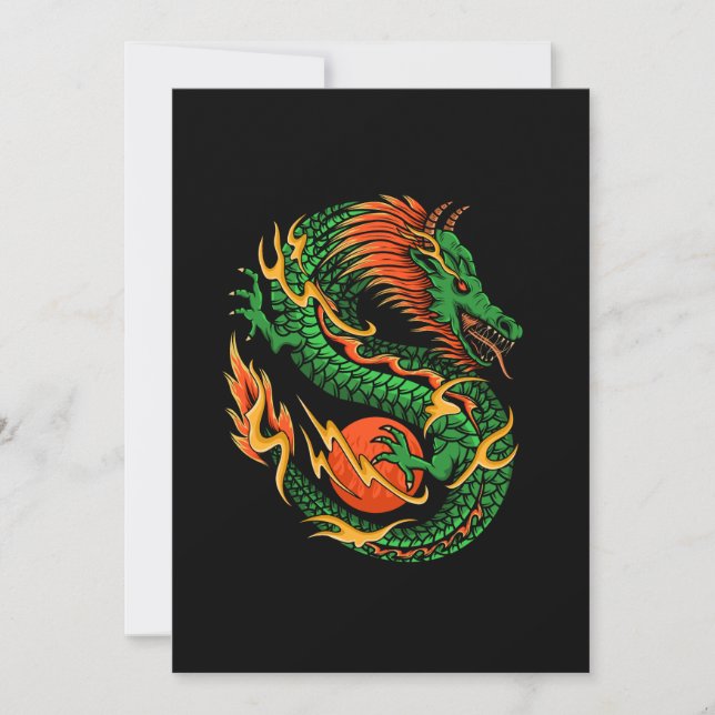 Dragon design illustration invitation (Front)