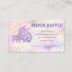 Dragon Diaper Raffle Baby Shower Enclosure Card