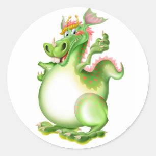 Dragon, Drachen, dragão, dragón, Classic Round Sticker