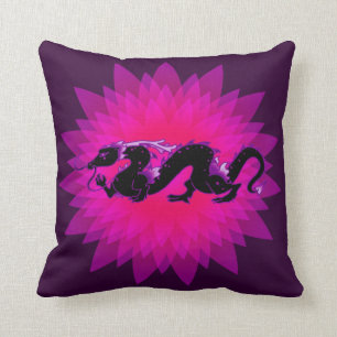 Dragon Dragon Black and Purple Starburst Cushion
