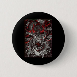 Dragon, Dragon Streetwear Japanese Tiger Urban, Ta 6 Cm Round Badge
