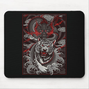 Dragon, Dragon Streetwear Japanese Tiger Urban, Ta Mouse Mat