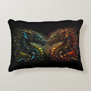 Dragon duality decorative cushion